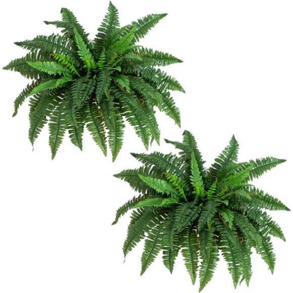 Artificial Boston Ferns Set of 2 Hanging Plants 40in Indoor Home Decor - Picture 1 of 5